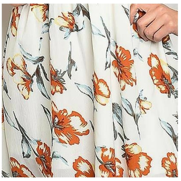 Ivory Floral One shoulder Dress - Picture 3 of 3